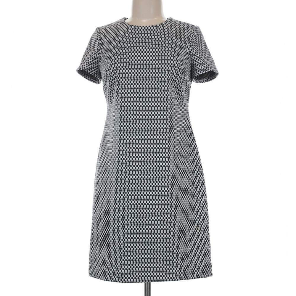 Calvin Klein Black and White Geometric Shift Dress